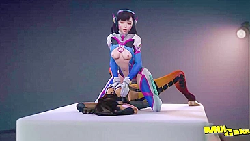 Overwatch's D.Va and Tracer Get Frisky in M1LCAKE