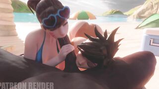 D.Va and Tracer ThreeDust - A Steamy Overwatch Encounter