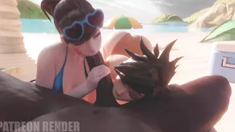 D.Va and Tracer ThreeDust - A Steamy Overwatch Encounter