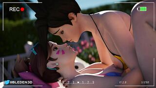 Overwatch Heroes D.Va and Tracer Get Down in Steamy Lesbian Action