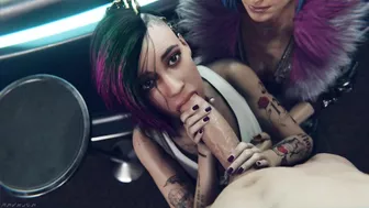 Sexy Cyborgs in a Dystopian Future - Evelyn and Judy's Steamy Adventure in 'Cyberpunk 2077' Sexy Cyborgs in a Dystopian Future - Evelyn and Judy's Steamy Adventure in 'Cyberpunk 2077'