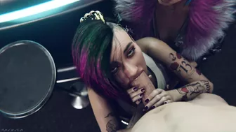 Sexy Cyborgs in a Dystopian Future - Evelyn and Judy's Steamy Adventure in 'Cyberpunk 2077' Sexy Cyborgs in a Dystopian Future - Evelyn and Judy's Steamy Adventure in 'Cyberpunk 2077'