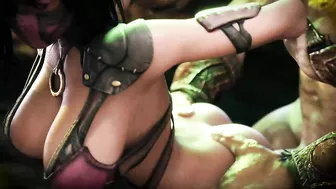 Mortal Kombat's Goro and Mileena get down and dirty in this NSFW hentai porn video.