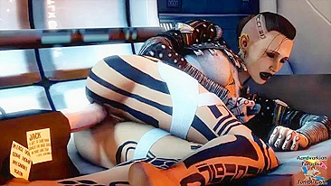 Sexy Space Siren Seduces Jack Aardvark in Mass Effect