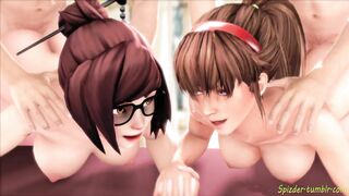 Spizder's Overwatch and Dead or Alive Crossover Features Hitomi and Mei in Hot Hentai Action!