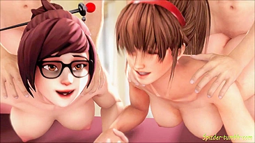 Spizder's Overwatch and Dead or Alive Crossover Features Hitomi and Mei in Hot Hentai Action!