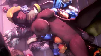 Satirical  for Junkrat and Pharah Ambrosine Overwatch Hentai Porn Video