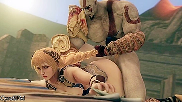 God of War vs Soul Calibur - Kratos and Sophitia Battle It Out in Steamy Hentai Porn Video