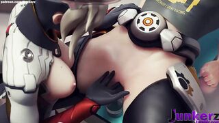 Overwatch - Mercy and Brigitte Junkerz Get Hot and Heavy in Steamy Lesbian Porn