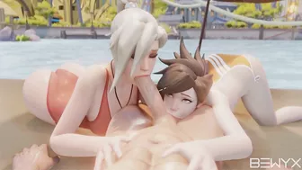 Overwatch Hentai - Mercy and Tracer's Steamy Romp