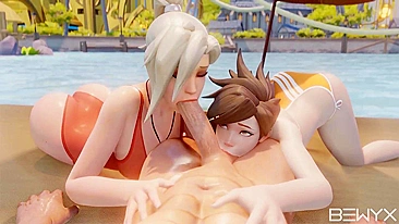 Overwatch Hentai - Mercy and Tracer's Steamy Romp