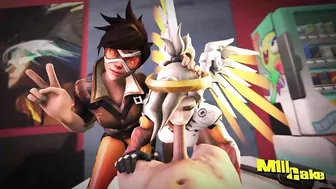 Sexy Overwatch Mercy and Tracer M1llcake Porn Video