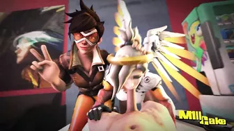 Sexy Overwatch Mercy and Tracer M1llcake Porn Video