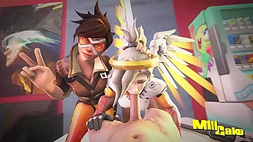Sexy Overwatch Mercy and Tracer M1llcake Porn Video