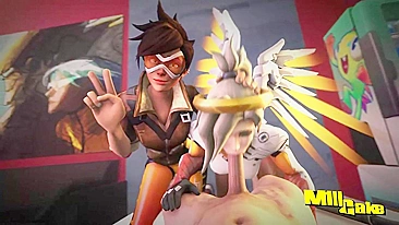 Sexy Overwatch Mercy and Tracer M1llcake Porn Video