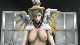 Smutty Overwatch Cosplay - Mercy's Orgasmic Howl