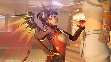 Overwatch's Mercy VSMND - A Hentai Porn Video with Foul Language and Satirical Style.