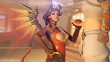 Overwatch's Mercy VSMND - A Hentai Porn Video with Foul Language and Satirical Style.