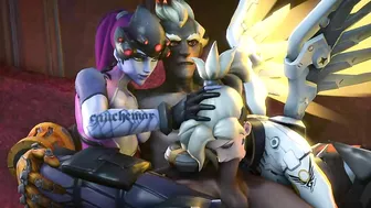 Hentai Porn Video - Mercy, Widowmaker and Junkrat Batesz Get Freaky in Overwatch