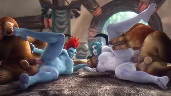 Hentai Porn Video - Night Elf, Tauren and Troll Threesome in World of Warcraft