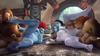 Hentai Porn Video - Night Elf, Tauren and Troll Threesome in World of Warcraft