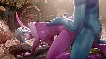 Night Elf and Troll Nagoonimation Warcraft