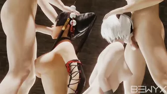Nyotengu and 2B Get Down to Business in Nier Automata's Latest DLC