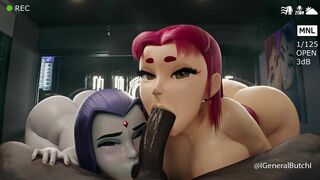 Raven and Starfire's Rough Revenge on Butch in Teen Titans Hentai Porn