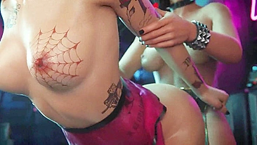 Rogue Amendiares and Judy Alvarez in Cyberpunk 2077 - A Satirical Journey