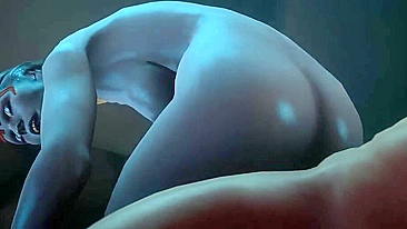 Mass Effect's Samara in Blue Hentai Porn Video