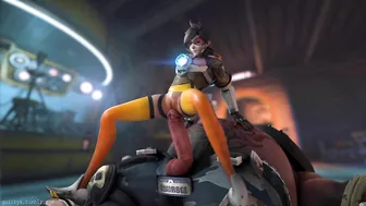 Tracer and Roadhog Get Down and Dirty in 'GuiltyK Overwatch' Tracer and Roadhog Get Down and Dirty in 'GuiltyK Overwatch'