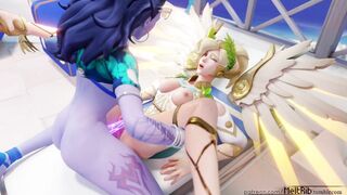 Overwatch's Widowmaker and Mercy get hot and heavy in Hentai porn