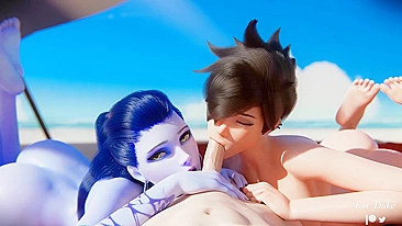 Hentai Porn Video - Widowmaker and Tracer Duke It Out in Overwatch