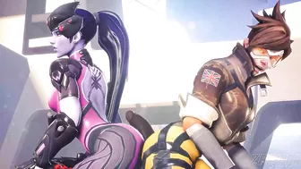 Widowmaker and Tracer's Steamy Makeout Session in Overwatch Widowmaker and Tracer's Steamy Makeout Session in Overwatch