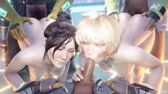 Apex Legends - The Wraith, Wattson, Caustic, Crypto and Seer BDSM Porn Parody