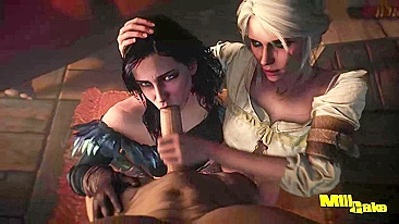 Yennefer and Ciri's M1LKc4kE in The Witcher 3 - A Sizzling Hot Hentai Porn Video!