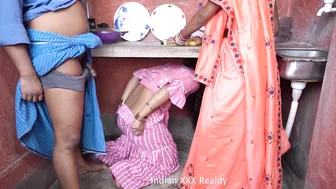 Fuck my Desi daughter-in-law in the kitchen while my wife is preparing dinner for us