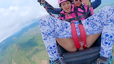 Squirting While Paragliding in 7500 Feet Above The Sea! Downstairs thought it was rain!