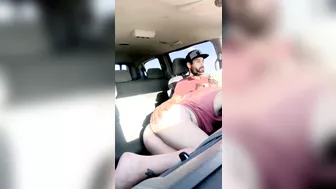 Fingering & playing with my cunt teasing my hubby while he driving on highway