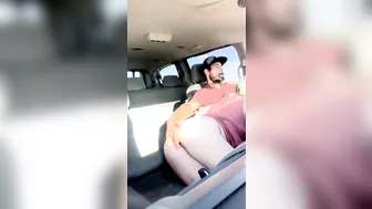 Fingering & playing with my cunt teasing my hubby while he driving on highway