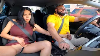 PUBLIC BLOWJOB HIGHWAY! Crazy slut wife sucks horny husband while driving!