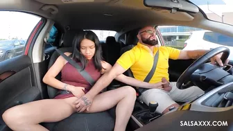 PUBLIC BLOWJOB HIGHWAY! Crazy slut wife sucks horny husband while driving!