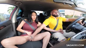 PUBLIC BLOWJOB HIGHWAY! Crazy slut wife sucks horny husband while driving!