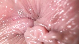 Sensual girl fingers herself while talking dirty, culminating in an intense anal orgasm.