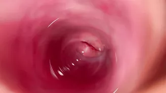 Lena's teenage pussy is filled with a transparent dildo in this intimate camera shot.