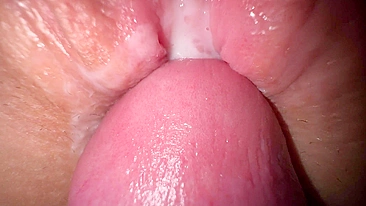 Sensual close-up of creamy pussy with intense orgasmic finish.