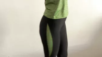 Hardcore action! Pussy rubbing and cumshot in dirty panties while walking.