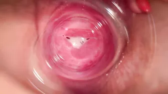 Camera captures intimate moment from within Lena's vagina.