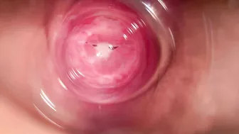 Camera captures intimate moment from within Lena's vagina.