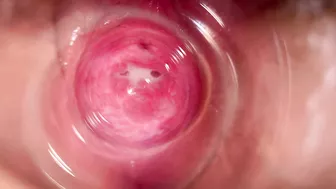 Camera captures intimate moment from within Lena's vagina.